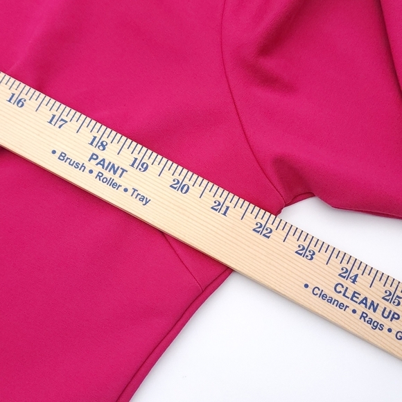 NWT Chloe Kristyn Veronica Ponte Top Plus Size 2X Fuchsia Long Sleeve V Neck - Picture 5 of 8